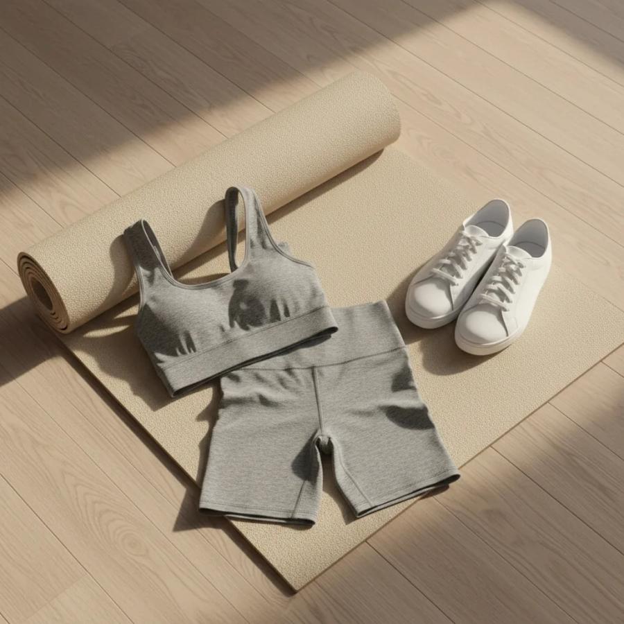 Conjunto L Top + Short Feminino Cintura Alta Fitness - 6