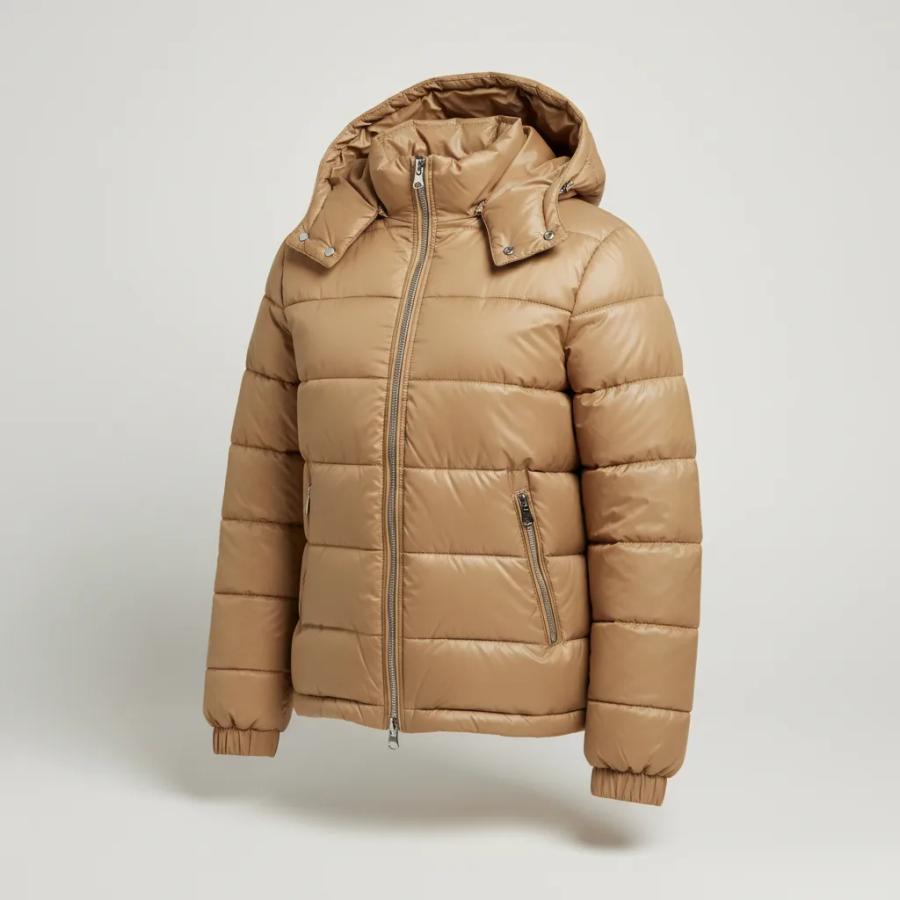 Jaqueta Puffer Bobojaco Nylon Impermeável com Bolso e Capuz removível - 3