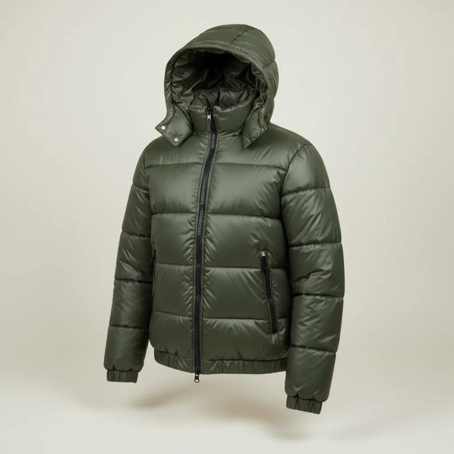 Jaqueta Puffer Bobojaco Nylon Impermeável com Bolso e Capuz removível - 2